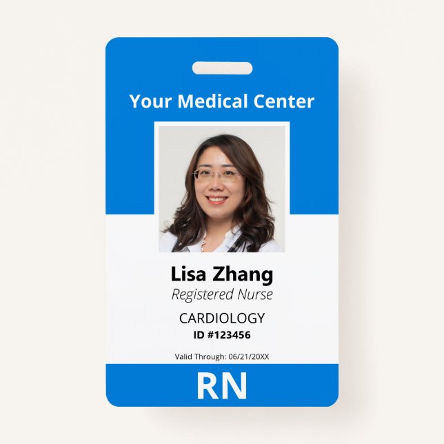 Personalised Hospital Employee Photo ID Badge (Front)