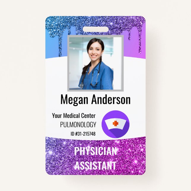 Personalised Hospital Employee Photo ID Badge (Front)