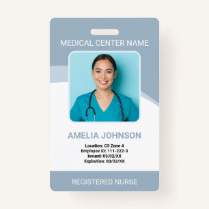 Personalised Hospital Employee Photo ID Grey ID Badge