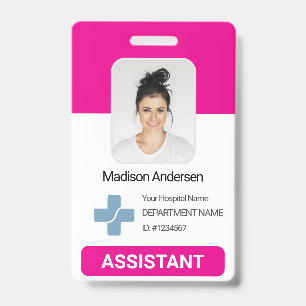 Personalised Hospital Employee Photo Qr BarCode ID Badge