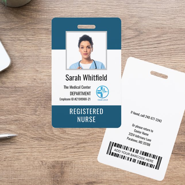 Personalised Hospital Logo & Employee Photo ID Badge (Personalized Hospital Logo & Employee Photo ID Badge)