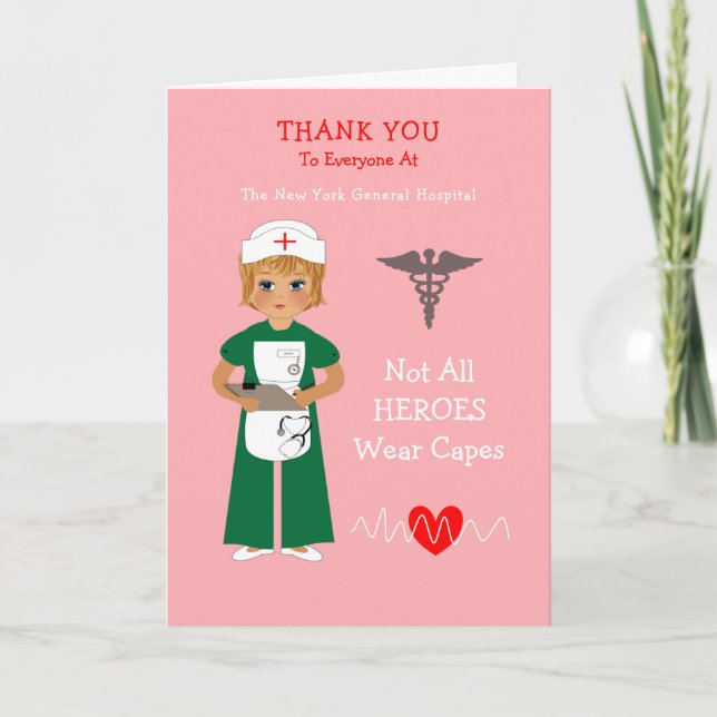Personalised Hospital Nurse Thank You Appreciation Card (Front)