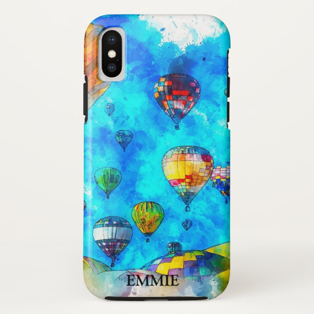 Personalised Hot Air Balloon Watercolor Case-Mate iPhone Case (Back)
