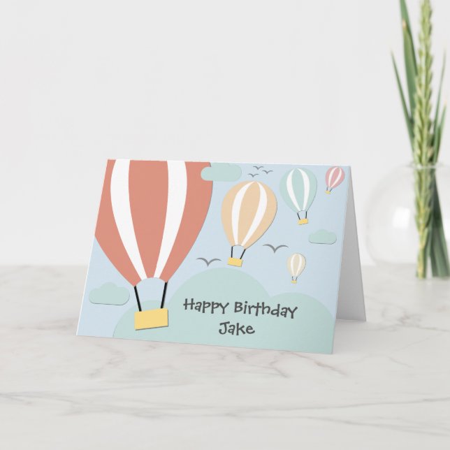 Personalised Hot Air Balloons Card (Front)