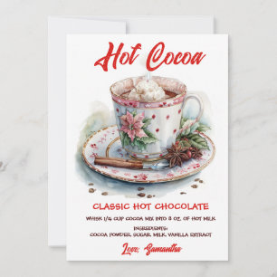 Personalised Hot Chocolate Recipe Holiday Card