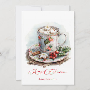 Personalised Hot Chocolate Rustic Christmas Cards