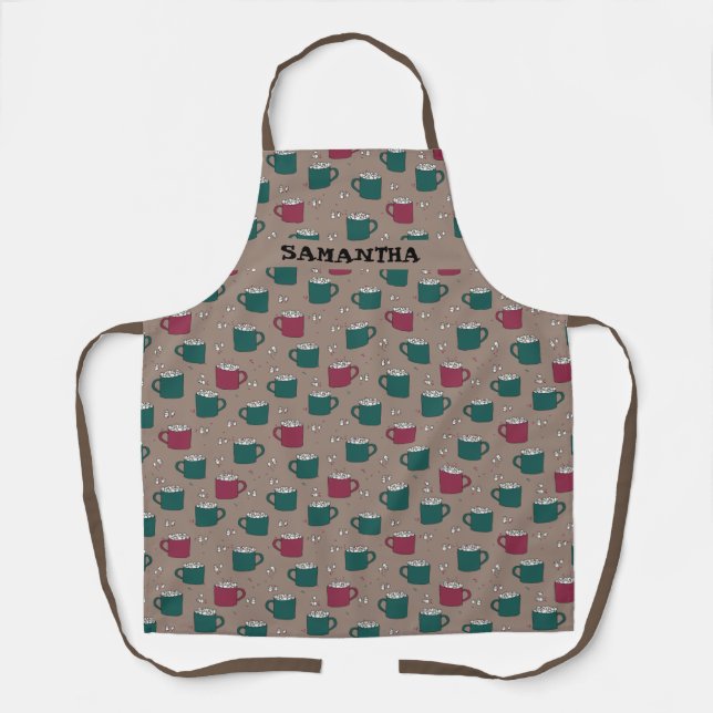 Personalised Hot Cocoa and Marshmallow Apron (Front)