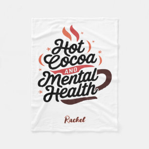 Personalised Hot Cocoa & Mental Health Fleece Blanket