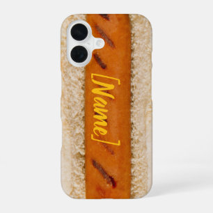 Personalised Hot Dog Mustard Name Food Photo iPhone 16 Case