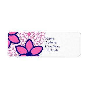 Personalised Hot Pink and Navy Blue Modern Floral