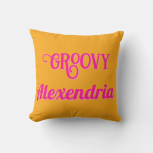 Personalised Hot Pink and Orange Cushion
