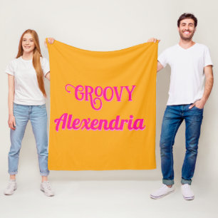 Personalised Hot Pink and Orange Fleece Blanket