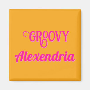 Personalised Hot Pink and Orange Magnet