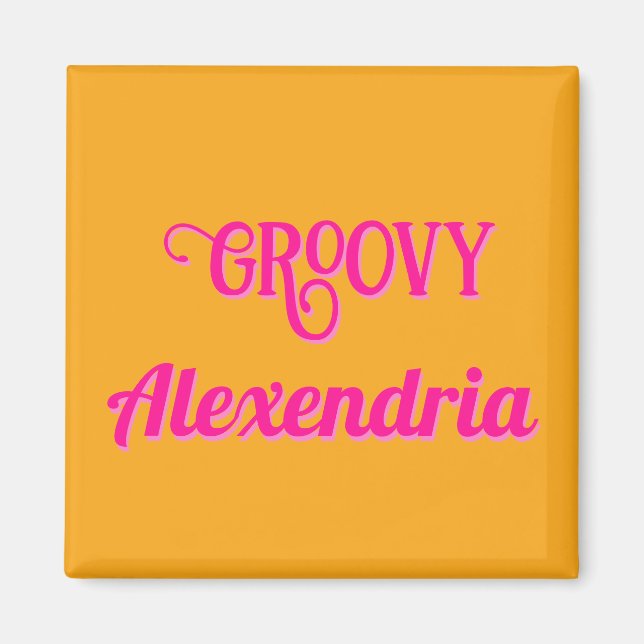 Personalised Hot Pink and Orange Magnet (Front)