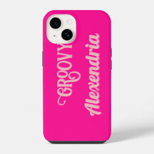 Personalised Hot Pink and Pink iPhone 14 Case