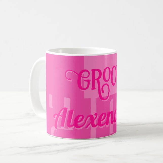 Personalised Hot Pink Coffee Mug (Front Left)