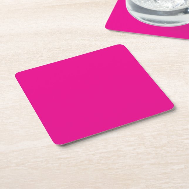 Personalised Hot Pink Modern Paper Coasters (Angled)