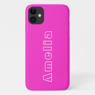 Personalised Hot Pink Modern Simple iPhone 11 Case