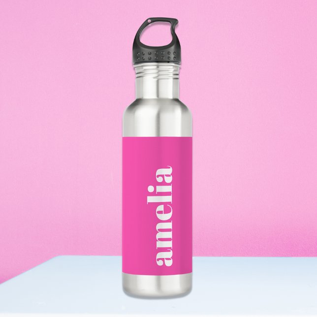 Personalised Hot Pink Monogram 710 Ml Water Bottle (Creator Uploaded)