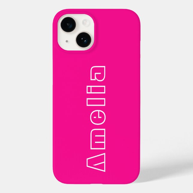 Personalised Hot Pink Monogram Name  Case-Mate iPhone Case (Back)