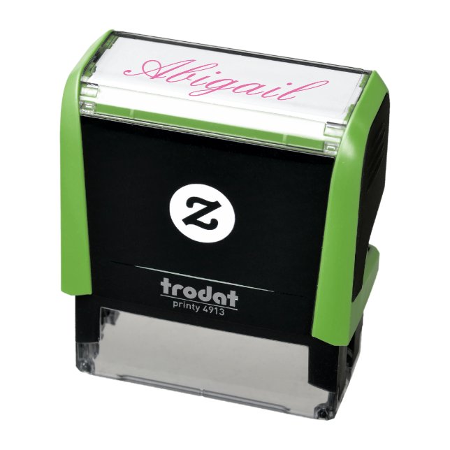  Personalised Hot Pink Script Name  Self-inking Stamp (Product)