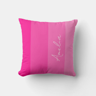 Personalised Hot Pink Stripes Cushion