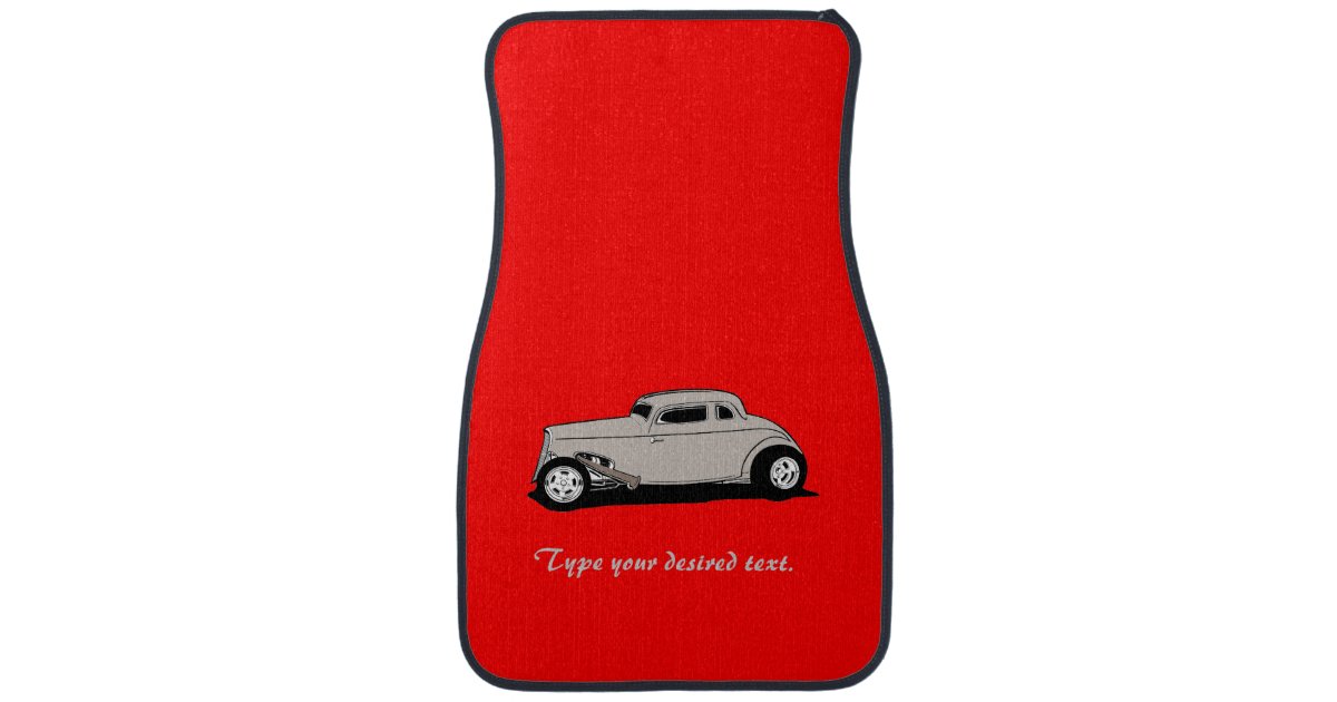 Personalised Hot rod floor mat | Zazzle