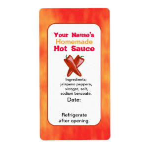 Personalised Hot Sauce Labels Template Chilies X