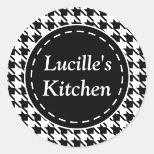 Personalised Houndstooth Kitchen Stickers
