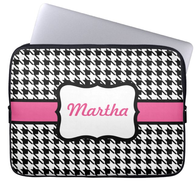 Personalised Houndstooth Laptop Case (Front)