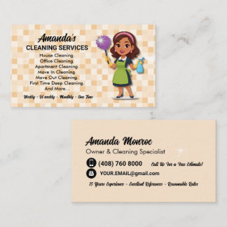 Personalised House Cleaning Service Business Card