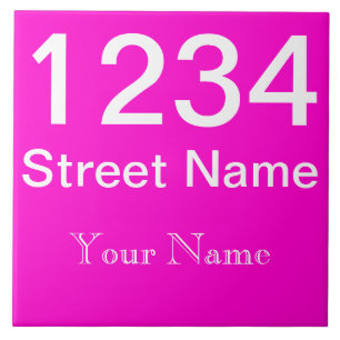 Personalised House Number Pink Tile