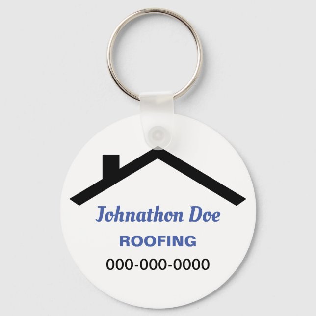 Personalised House Roof Key Ring (Front)