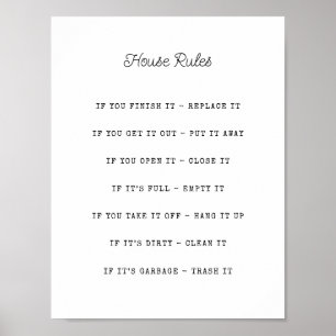 Personalised House Rules  Poster