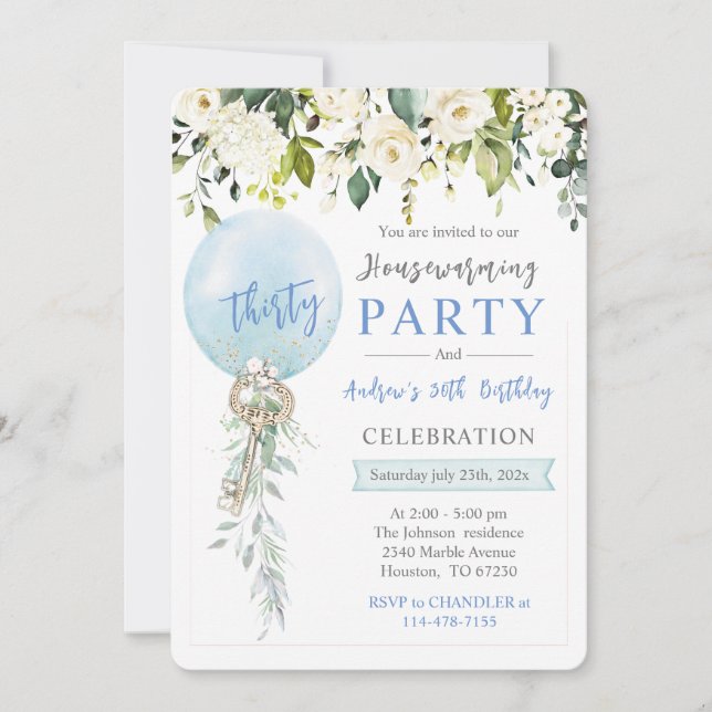 Personalised Housewarming and Birthday Invitation (Front)