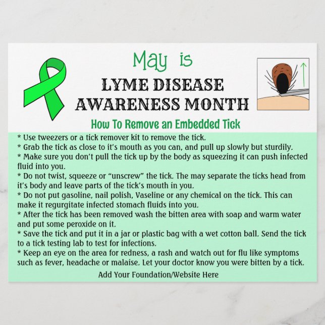 Personalised How to remove a Tick Educational Flyer (Front)