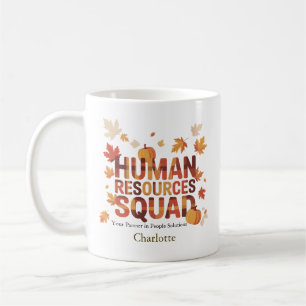 Personalised HR Squad – Autumn Typography Coffee Mug