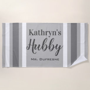 Personalised "Hubby" Newlyweds Beach Towel