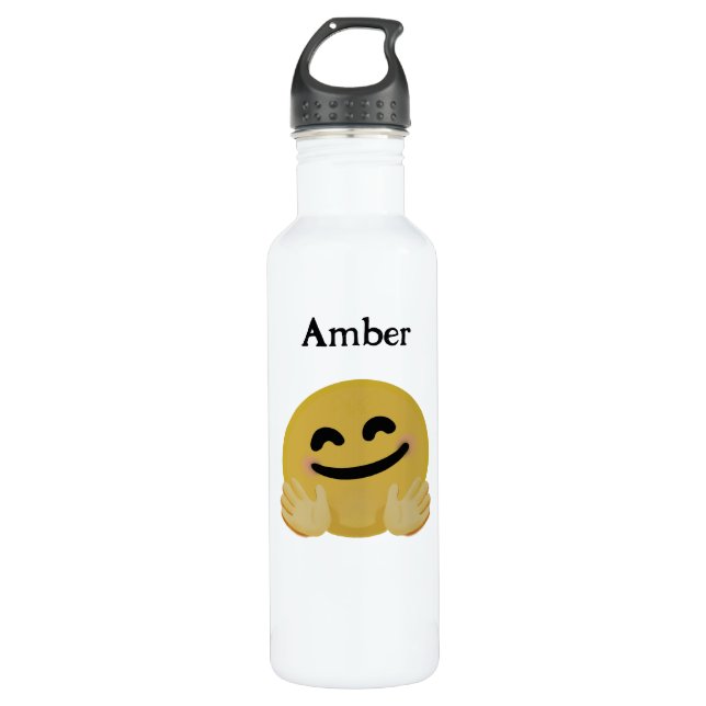 Personalised "Hug Emoji" Stainless Water Bottle (Front)