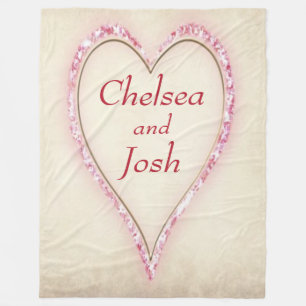 Personalised Huge Heart Love Fleece Blanket