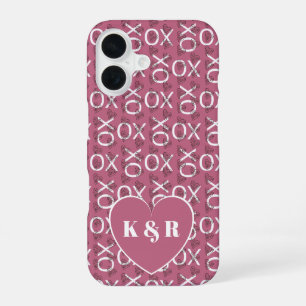 Personalised Hugs Kisses XOXO Pink iPhone 16 Case