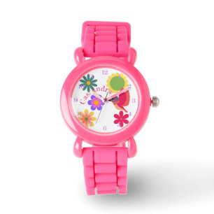 Personalised Hummingbird and Flowers Watch