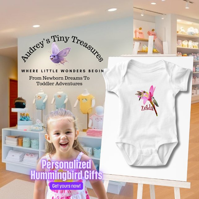 Personalised Hummingbird Baby Bodysuit (Creator Uploaded)