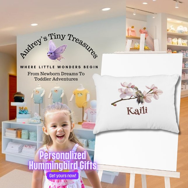 Personalised Hummingbird Baby Pillow (Creator Uploaded)