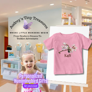 Personalised Hummingbird Baby T-Shirt