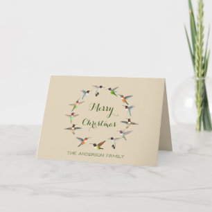 Personalised Hummingbird Christmas Card