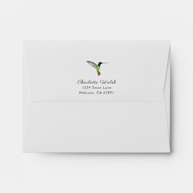 Personalised Hummingbird Envelope (Back (Top Flap))