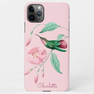 Personalised Hummingbird Floral Add Name iPhone 11Pro Max Case