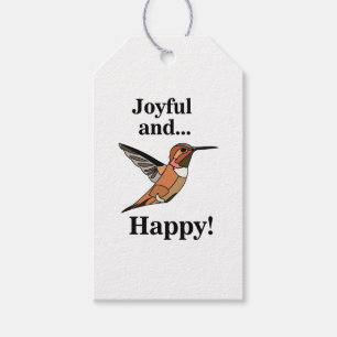 Personalised Hummingbird Joyful Happy Bird Lover  Gift Tags