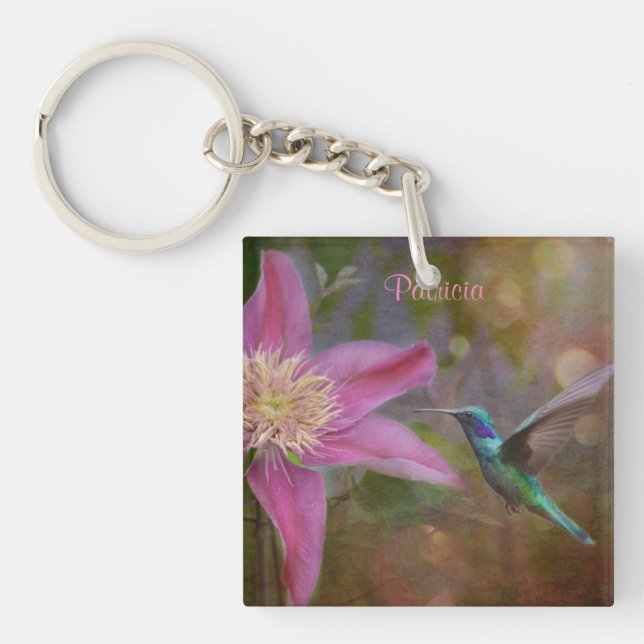 Personalised Hummingbird Keychain (Front)